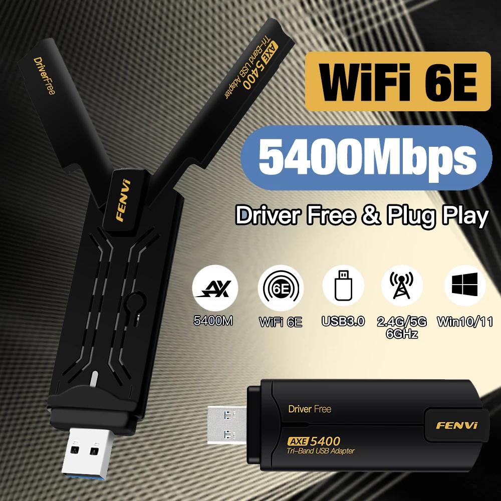 Fenvi USB  6E AX5400  Ʈ  2.4G, 5G, 6GHz  USB3.0 , ̵ ׳  Ʈũ ī ̹ 